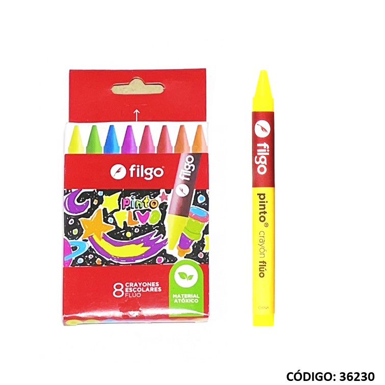 LAPIZ PASTA FILGO X8 COLORES FLUO (L36230)