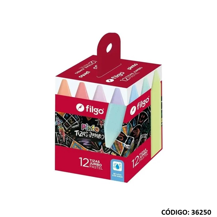 TIZA FILGO JUMBO PASTEL X12 COLORES  (L36250)