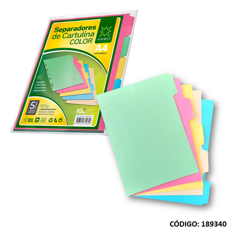 CARATULA A4 IGNEO CON OREJA (L189340)