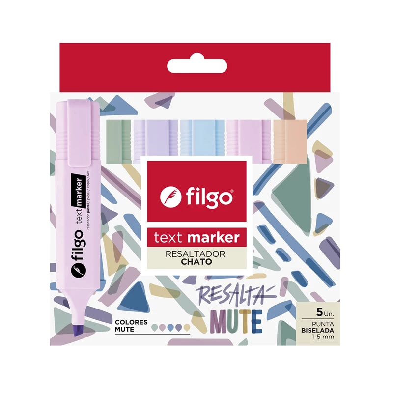 RESALTADOR FILGO TEXTMARKER MUTE X5 COLORES (L34059)