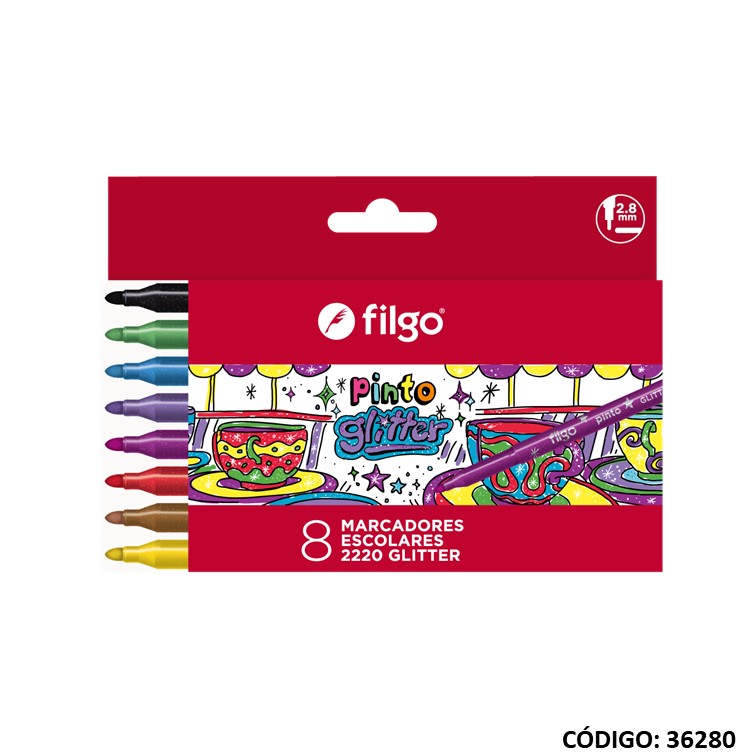 FIBRA FILGO 2220 GLITTER X8 COLORES (L36280)