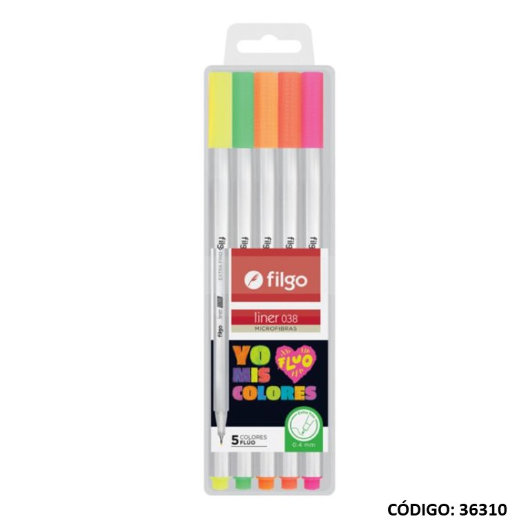 MICROFIBRA FILGO 038 FLUO X5 COLORES (L36310)
