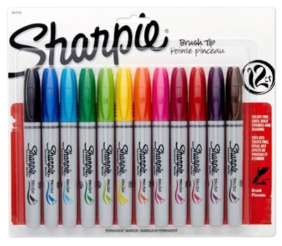 MARCADOR SHARPIE BRUSH X12 SURTIDO (L165746)