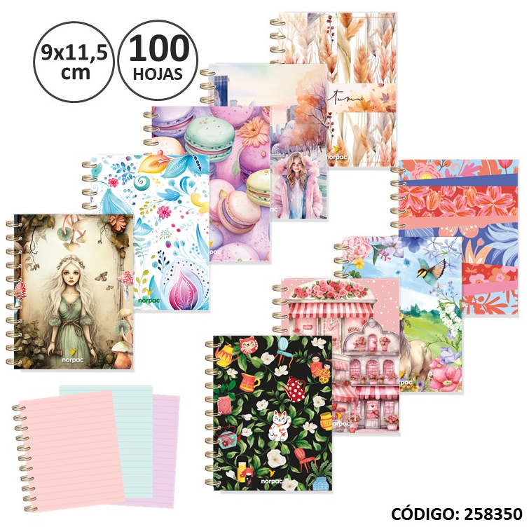LIBRETA FANTASIA NORPAC 9X11.5cm. X100hjs. (L258350)