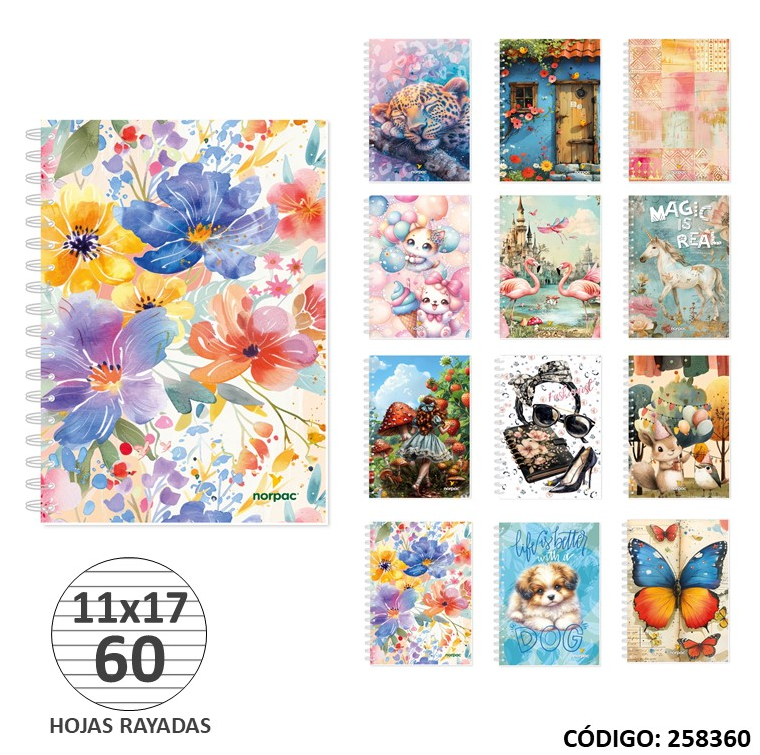 LIBRETA FANTASIA NORPAC 15X15cm. X60hjs. (L258360)