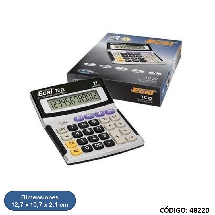 CALCULADORA ECAL TC 22 (12digitos) (L48220)