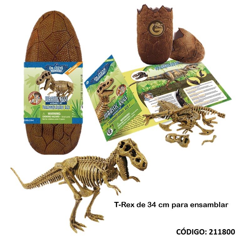 JURASSIC EGGS HUEVO CON ESQUELETO TIRANOSAURIO (J211800)