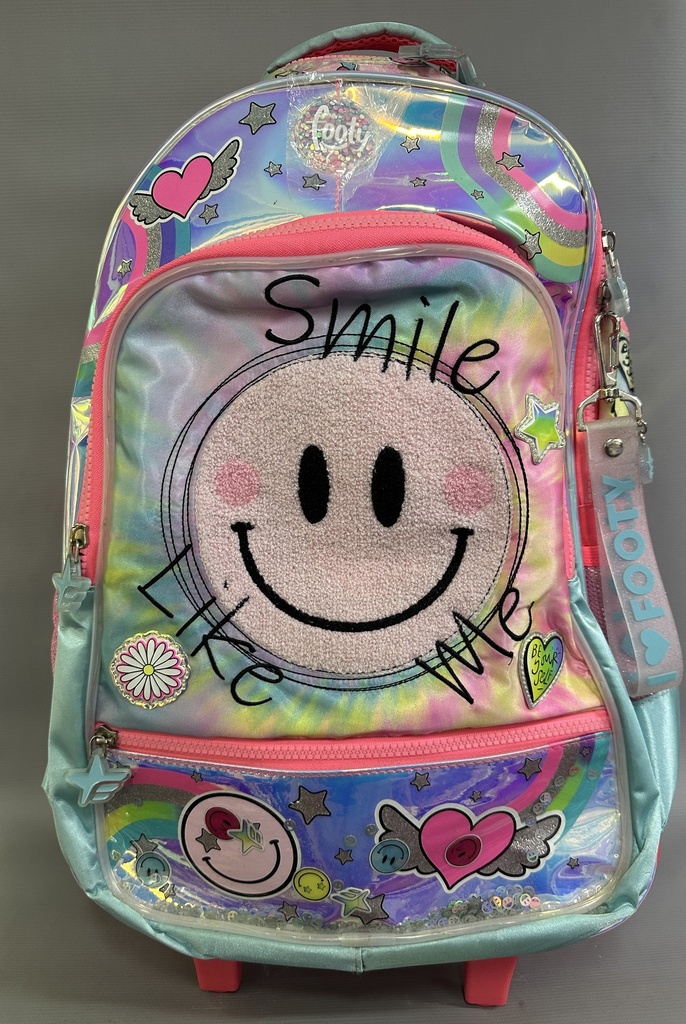 MOCHILA CARRO 18" FOOTY  SMILE CON LUZ (L1470600)