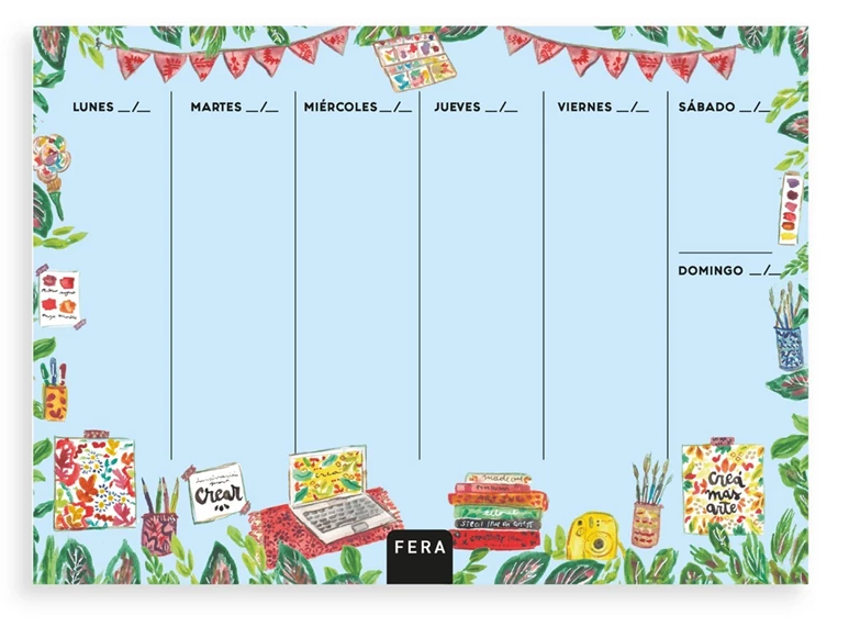 PLANNER SEMANAL FERA 17X24 BLOCK X52HJS. ARTE (L5111)