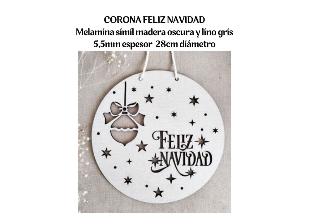 DECO CORONA FELIZ NAVIDAD 25313