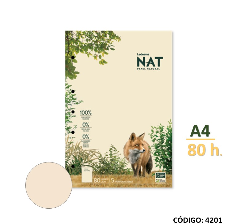 BLOCK A4 LEDESMA NAT X80hjs. LISO (L4201)
