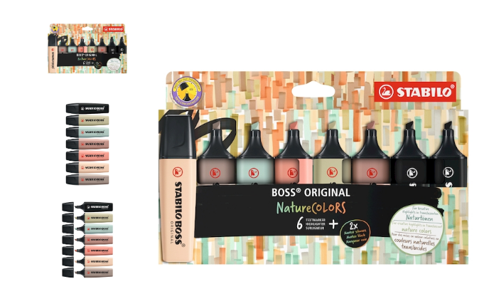 RESALTADOR STABILO BOSS NATURE WALLET X8 COLORES (S7027)