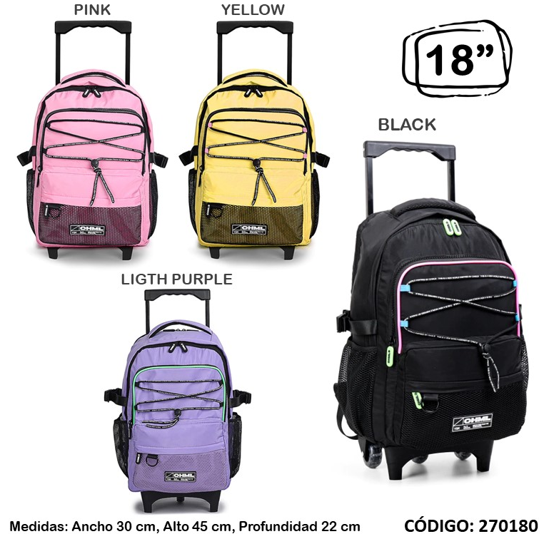 MOCHILA CARRO 18" CHIMOLA ELASTICOS (L270180)