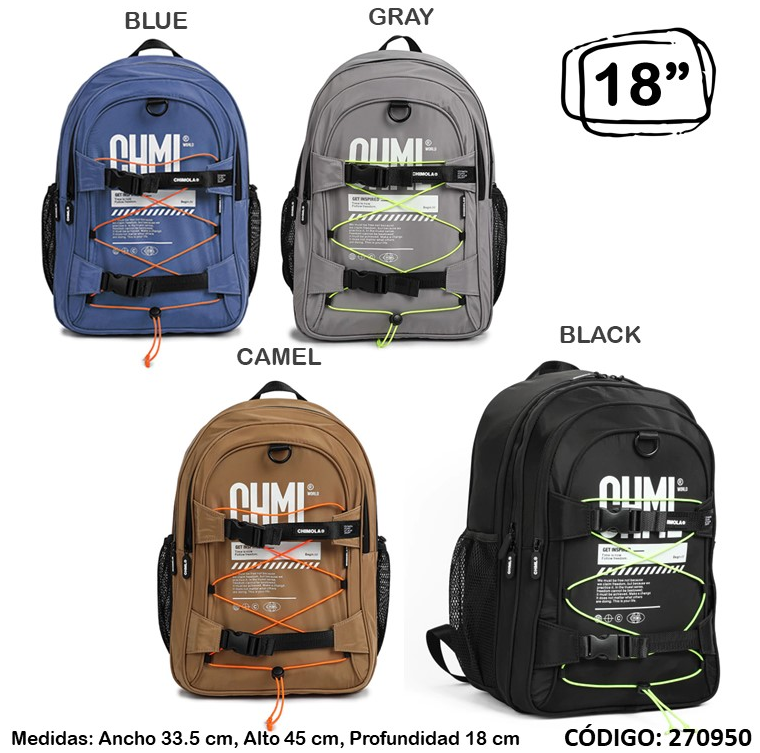 MOCHILA 18" CHIMOLA IMPRESION ESPALDA (L2709500)