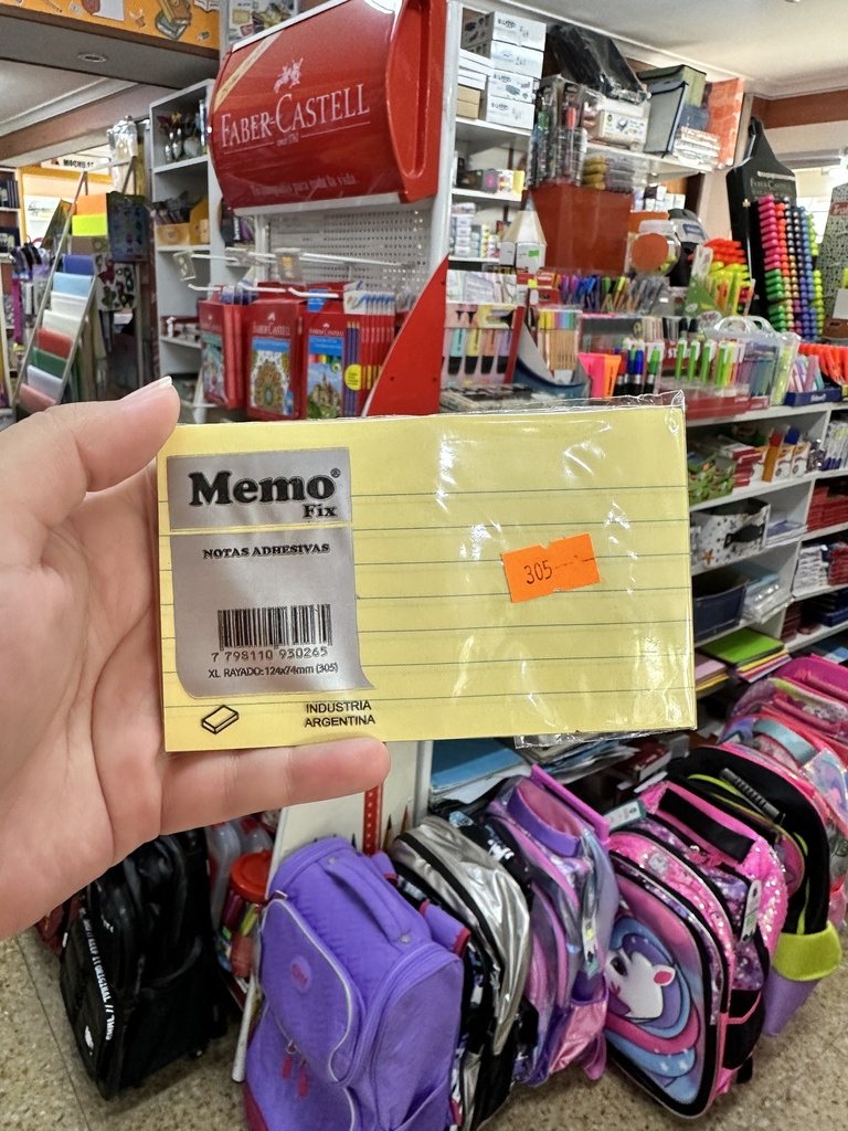 MEMO FIX XL RAYADO PASTEL x100HJS. (M305)