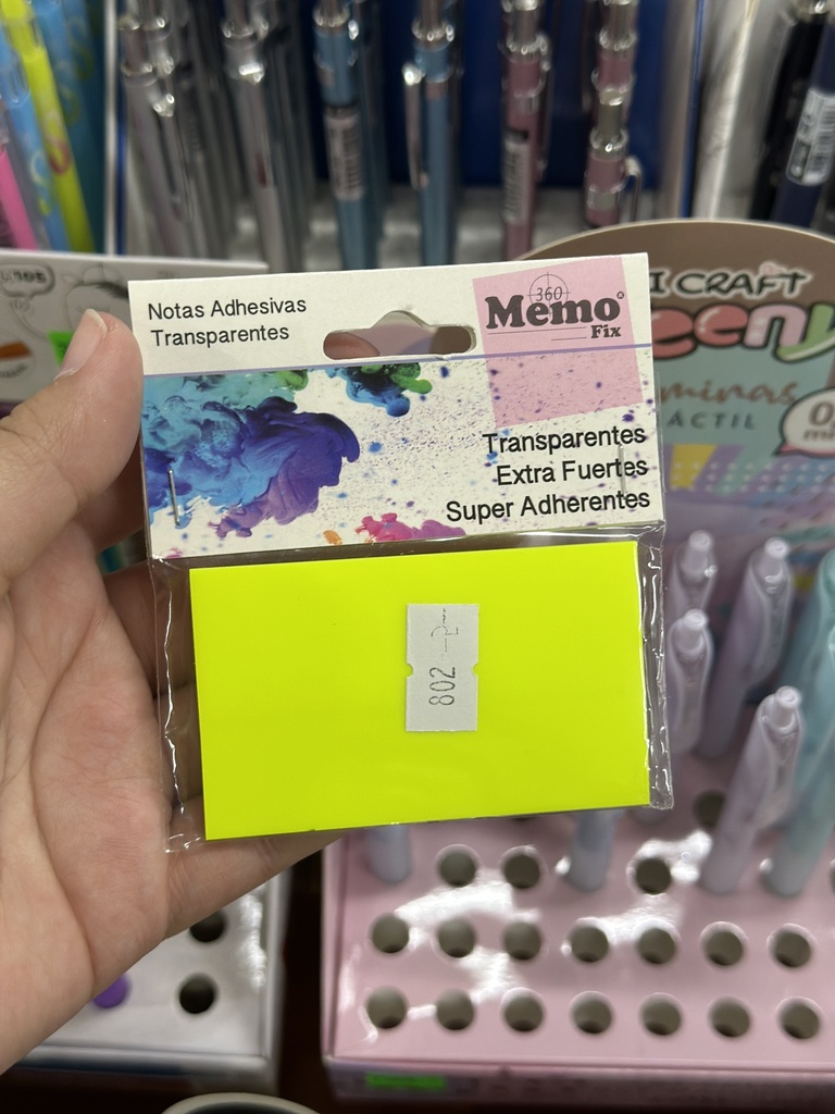 MEMO FIX TRANSPARENTE NEON x50hjs (M802N)