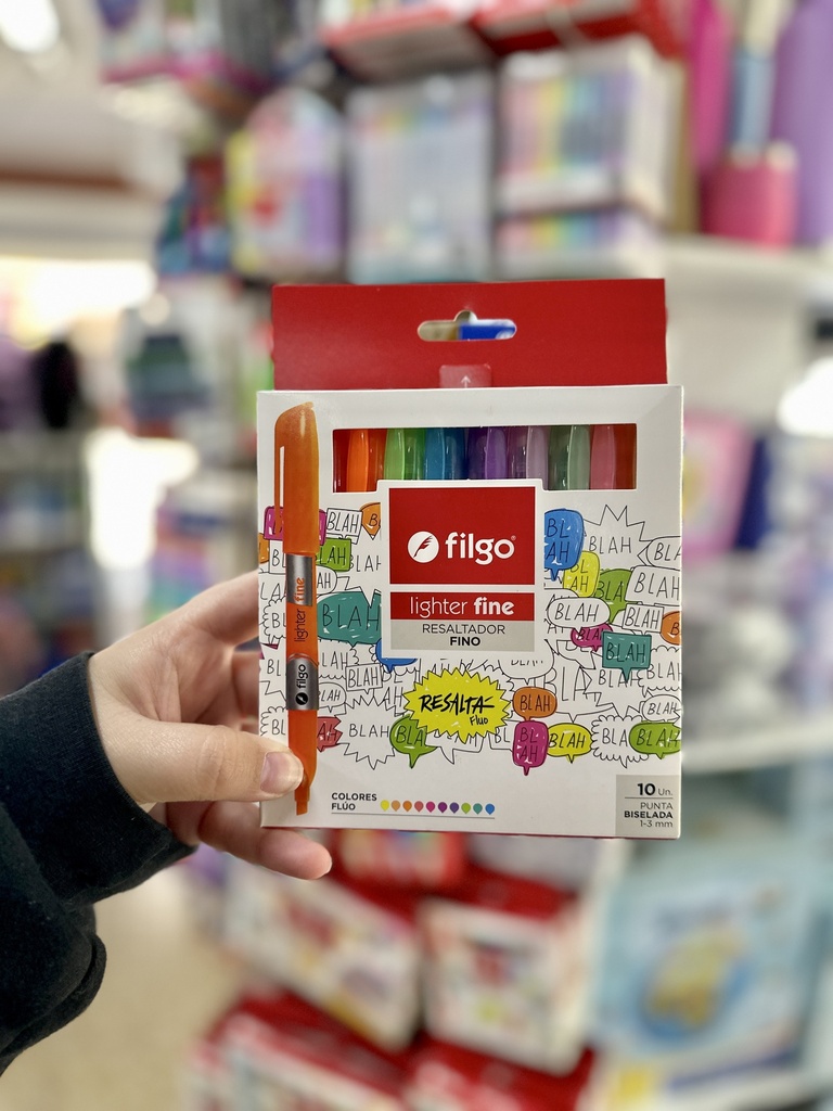 RESALTADOR FILGO FINO FLUO X10 COLORES (L35341)