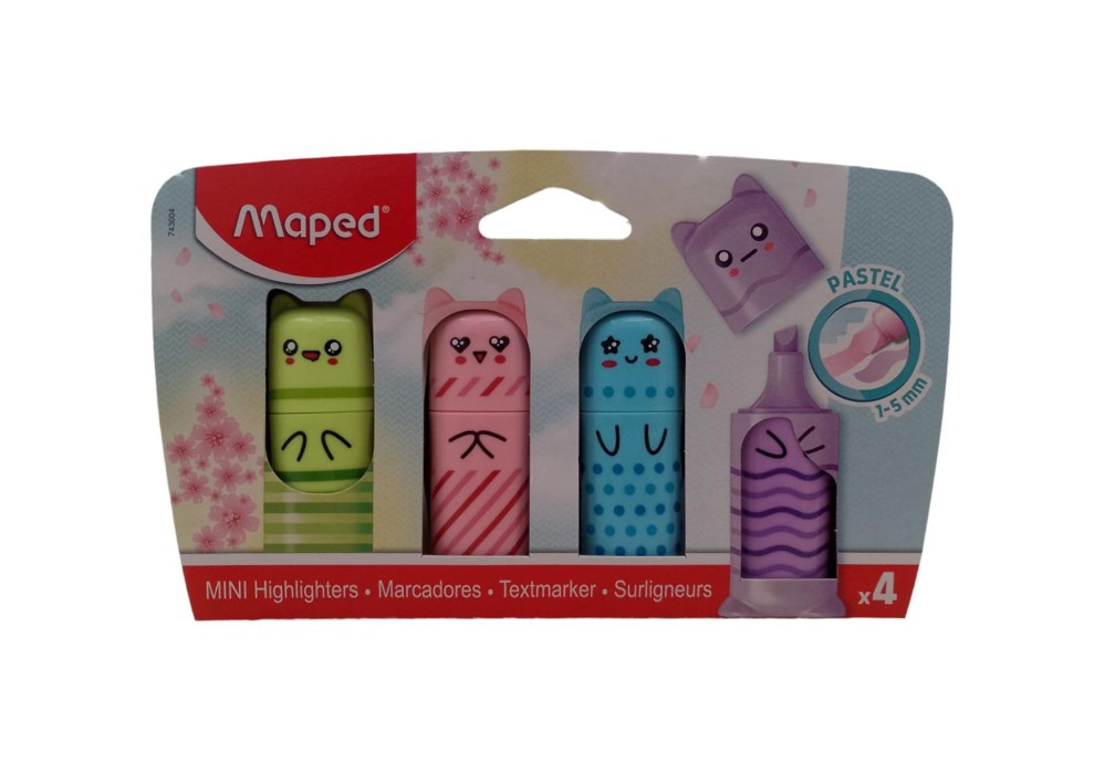 RESALTADOR MAPED MINI PASTEL X4 COLORES (L26325)