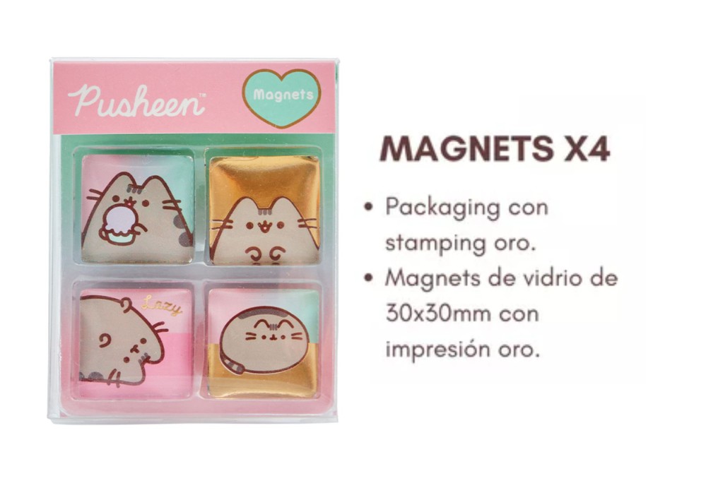 MAW PUSHEEN MAGNETS X4 (L26495)