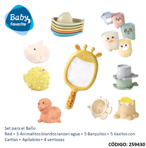 MC BABY JUEGO PARA BAÑO 22 PIEZAS (J2594300)