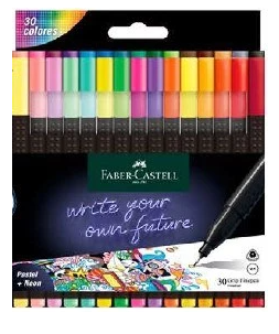 MICROFIBRA FABER CASTELL GRIP FINEPEN 0.4 MARKER X30 COLORES (L134728)