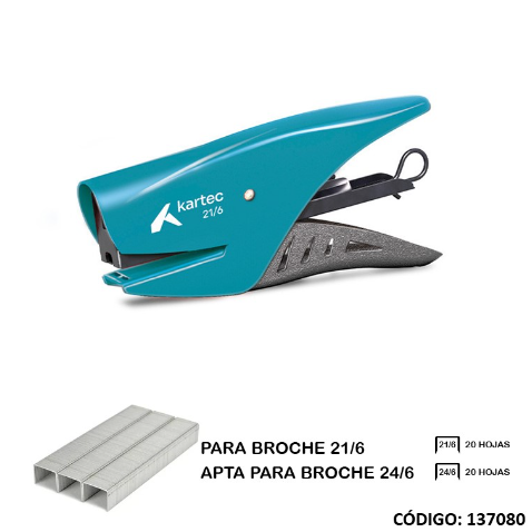 ABROCHADORA KARTEC PINZA 21/6 PINTADA (L137080)
