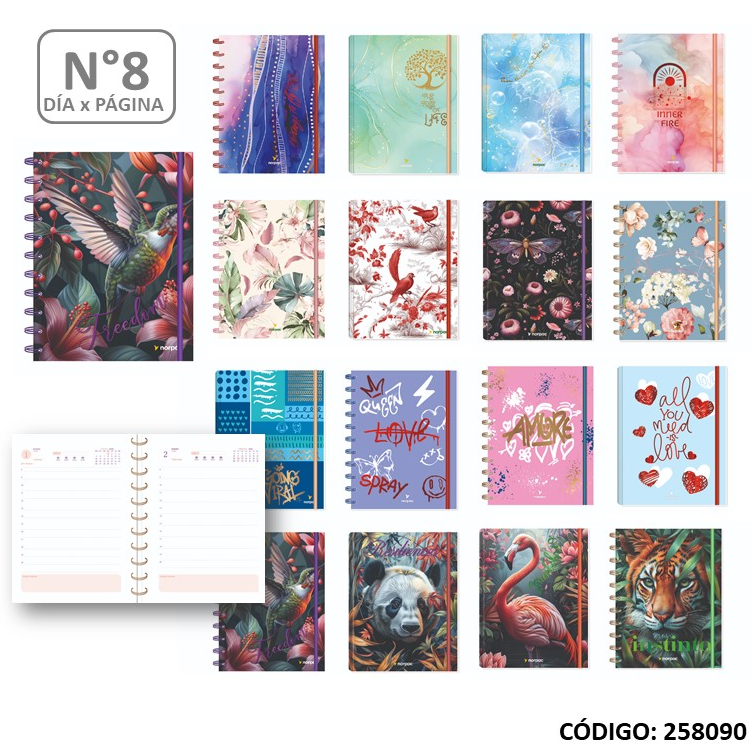 AGENDA 2026 NORPAC N8 DIA POR PAGINA ESPIRAL FANTASIA (L258090)