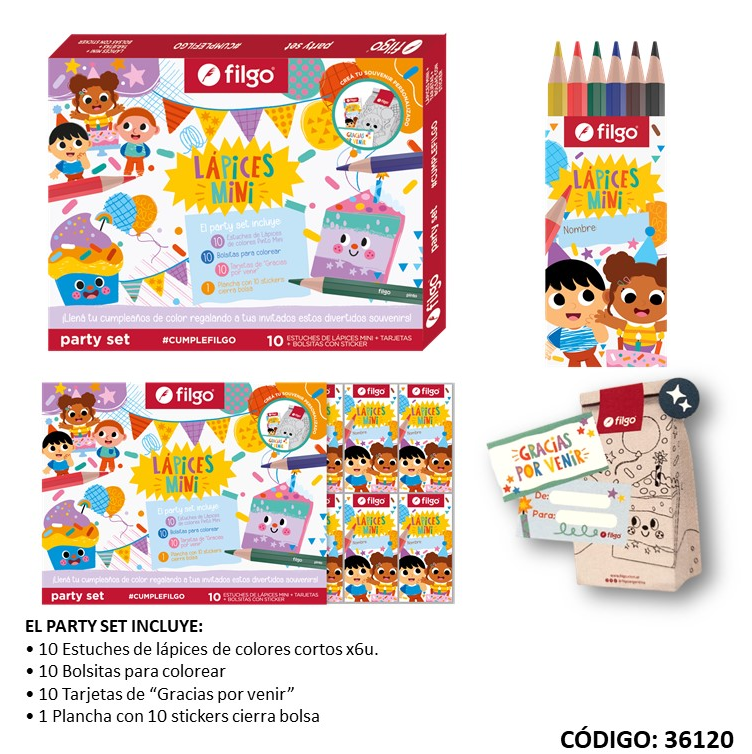 SET PARTY FILGO LAPIZ/COLOR (L361200)
