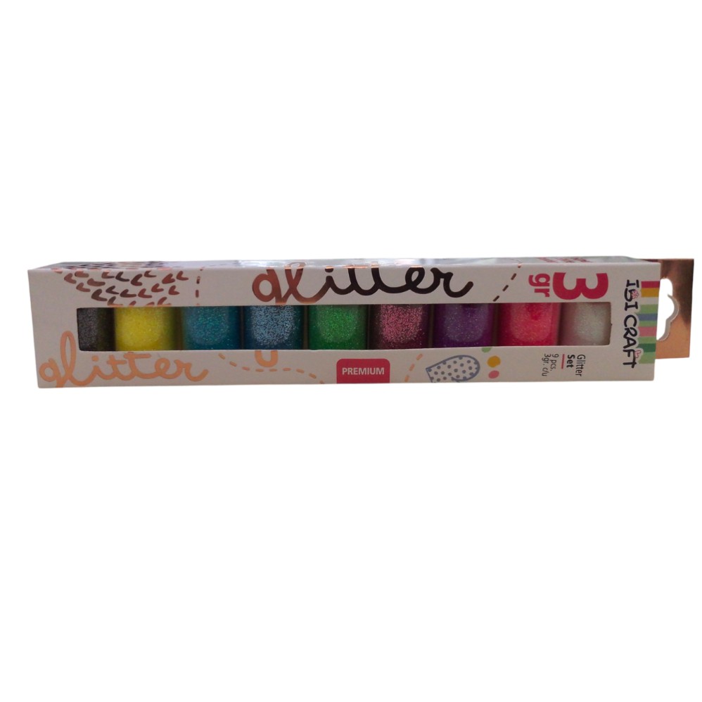 IBI GLITTER SET X9 COLOR PASTEL (L27606)