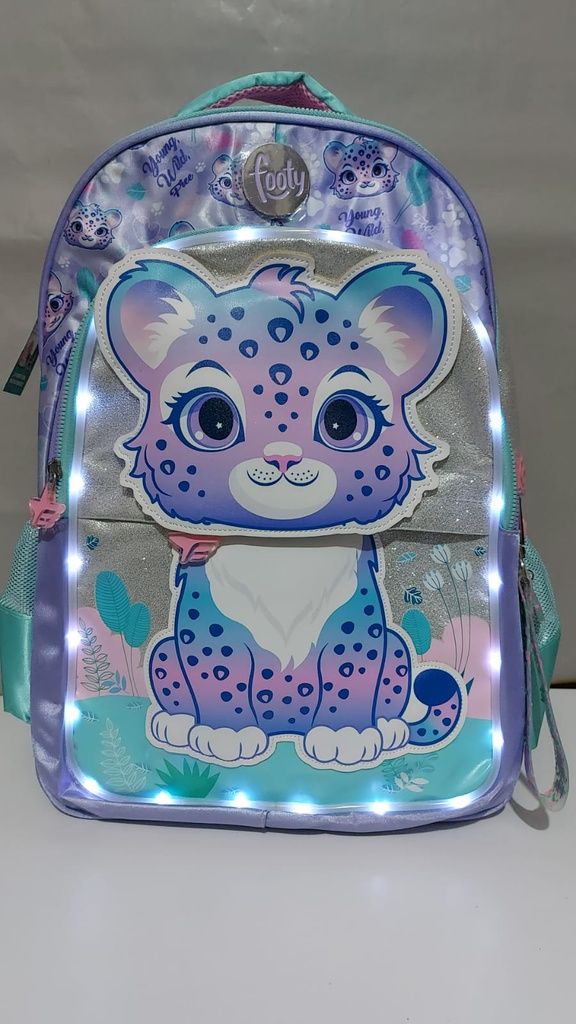MOCHILA 18" FOOTY SWEEP LEOPARD CON LUZ ESPALDA (L27943)