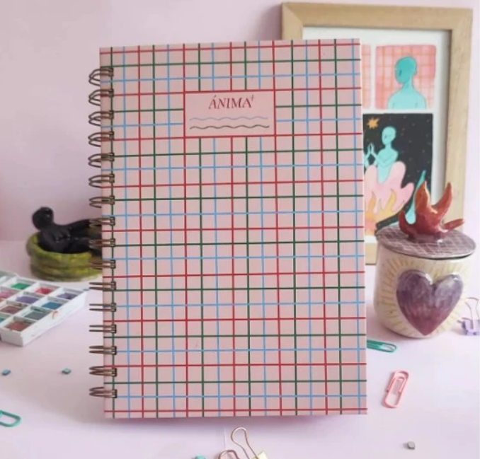 CUADERNO A5 ANIMAL ANILLADO CON STICKER QR + RAYADO VINTAGE (L124022)