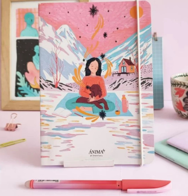 CUADERNO A5 ANIMA ENCUADERNADO CON STICKER QR + LISO (L124005)