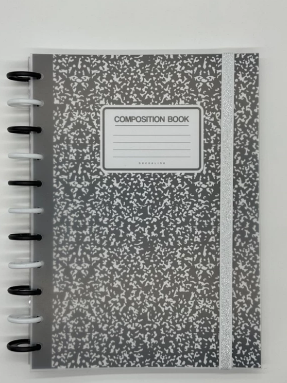 CUADERNO DECORLINE INTELIGENTE 29.7X22 TAPA PLASTICA CON ELASTICO AMERICANO NEGATIVO 110hjs. (L38915)