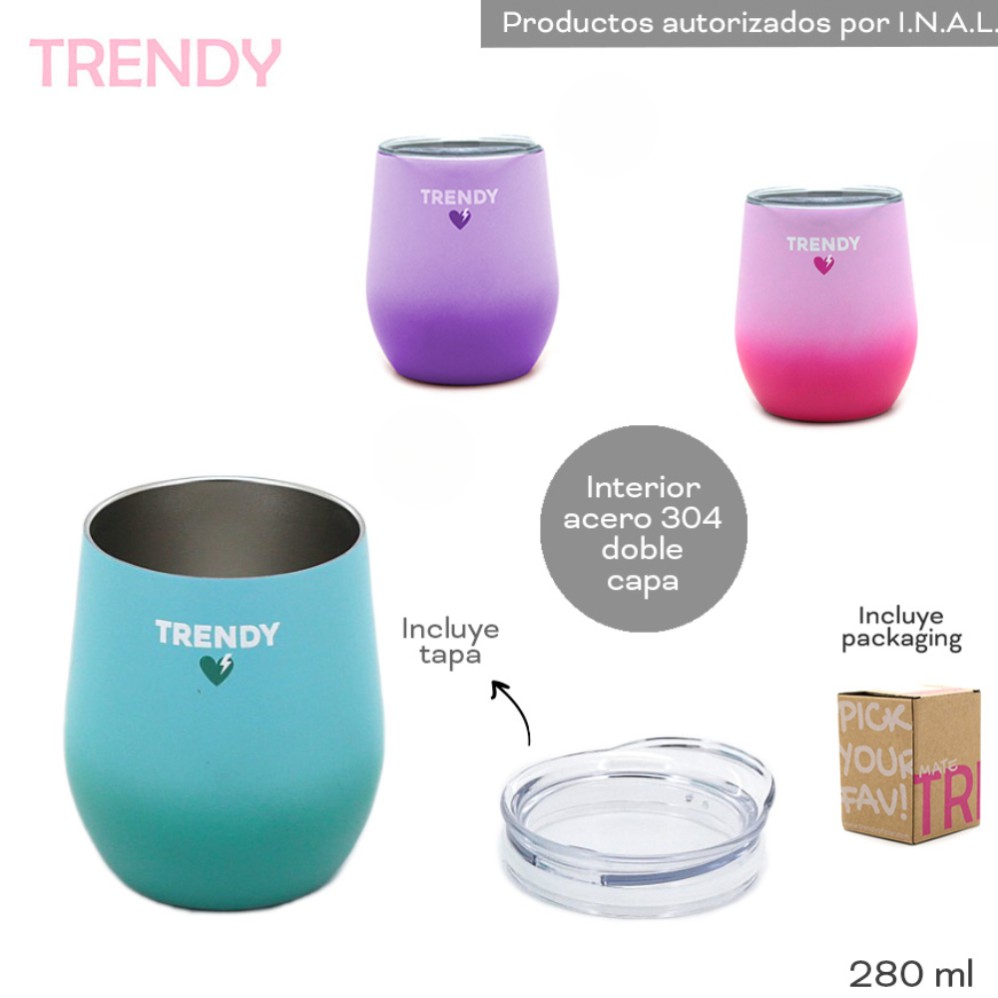 MATE TRENDY 280ml. ACERO (R30188)