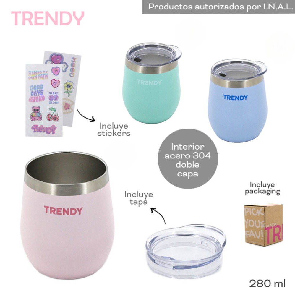 MATE TRENDY 280ml. ACERO (R30189)