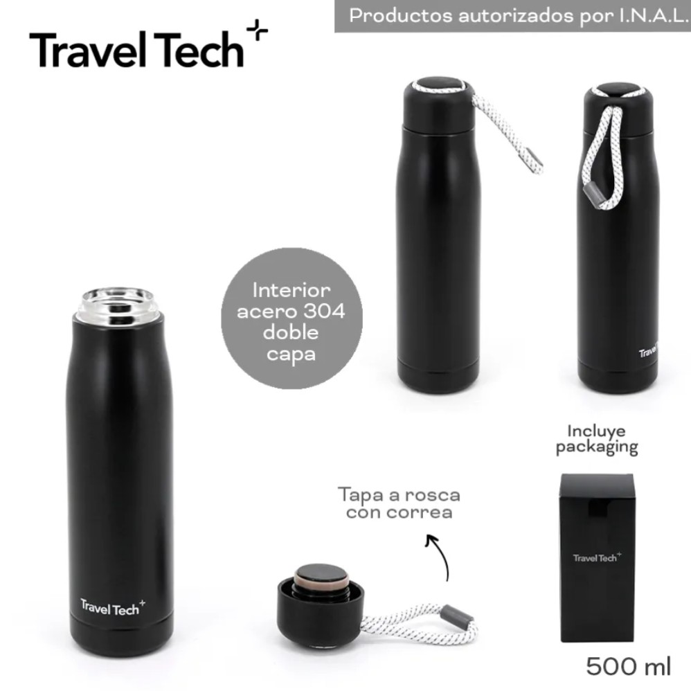 BOTELLA TRAVEL METAL 500ml. (R30640)