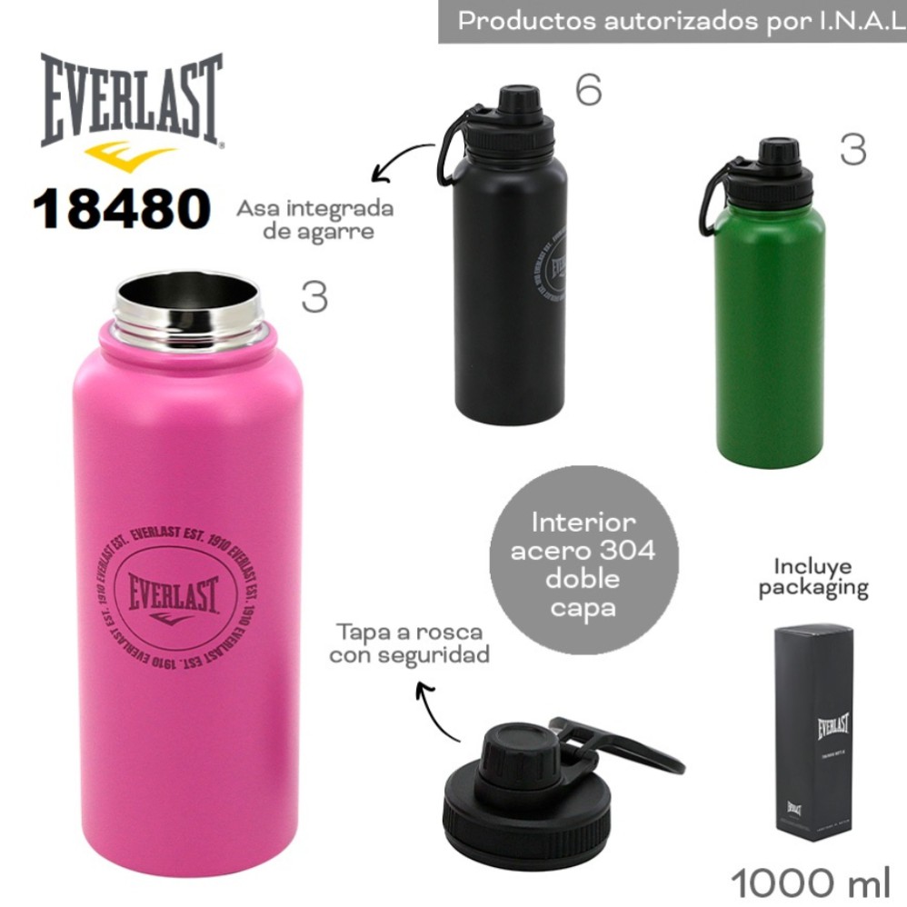 BOTELLA ECERLAST 1000ml. ACERO (R30424)