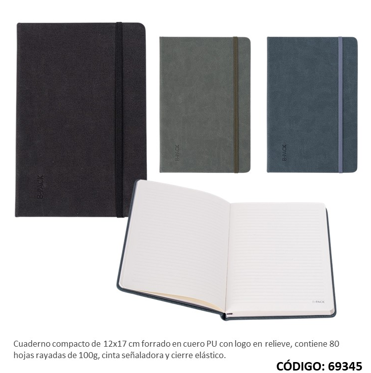 CUADERNO FW TAPA DURA12X17cm. RAYADO X80hjs.  (L69345)