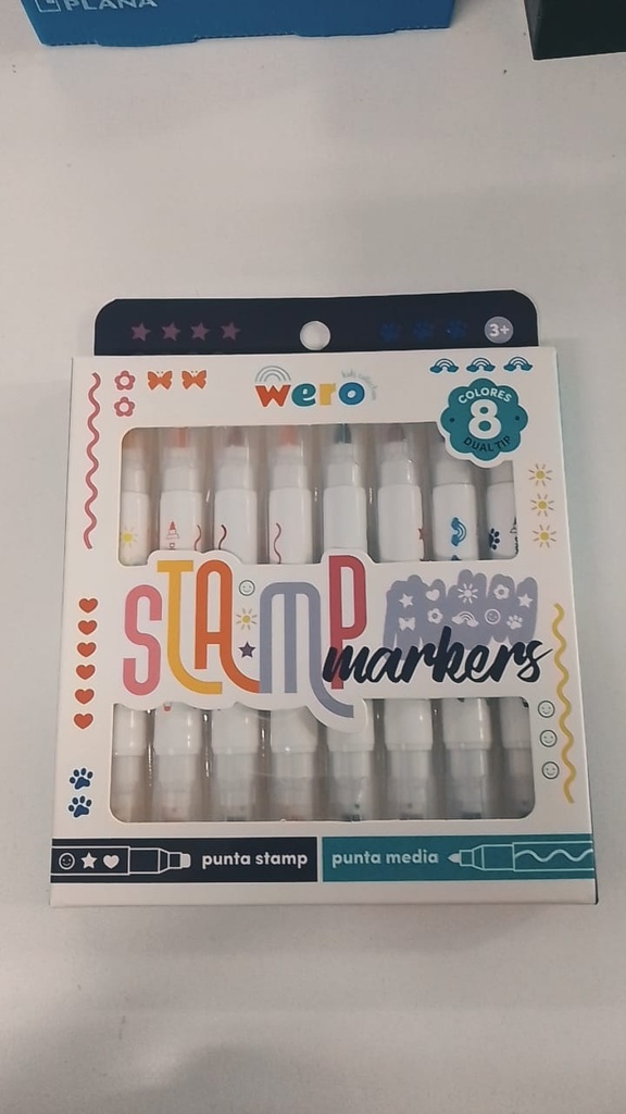 MARKERS WERO STAMP X8 COLORES DOBLE PUNTA (L31651)