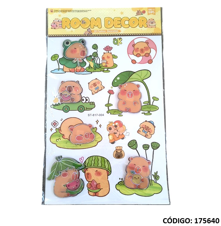 STICKER 3D MULTIPAPER CAPIBARA 35X50cm. (L175640)