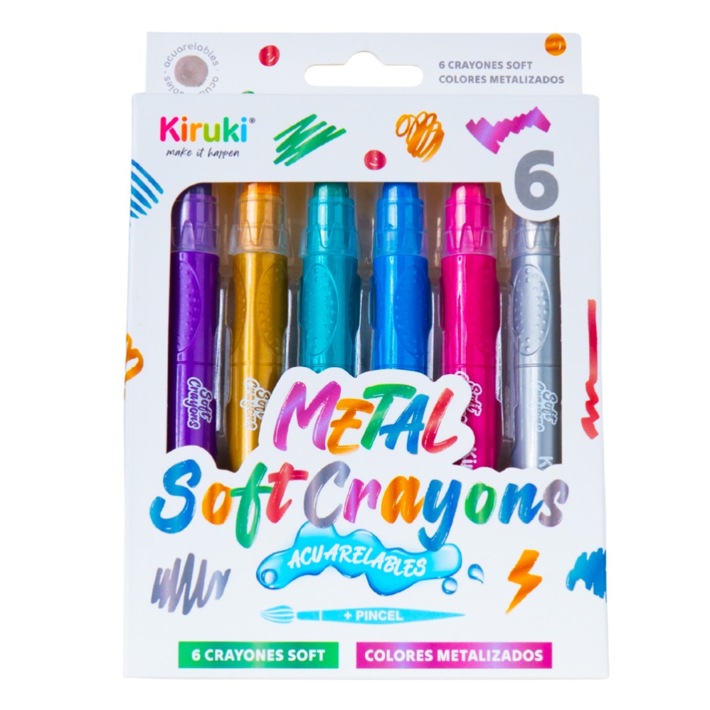 CRAYONES KIRUKI ACUARELABLES X6 COLORES SOFT METAL (L319200)
