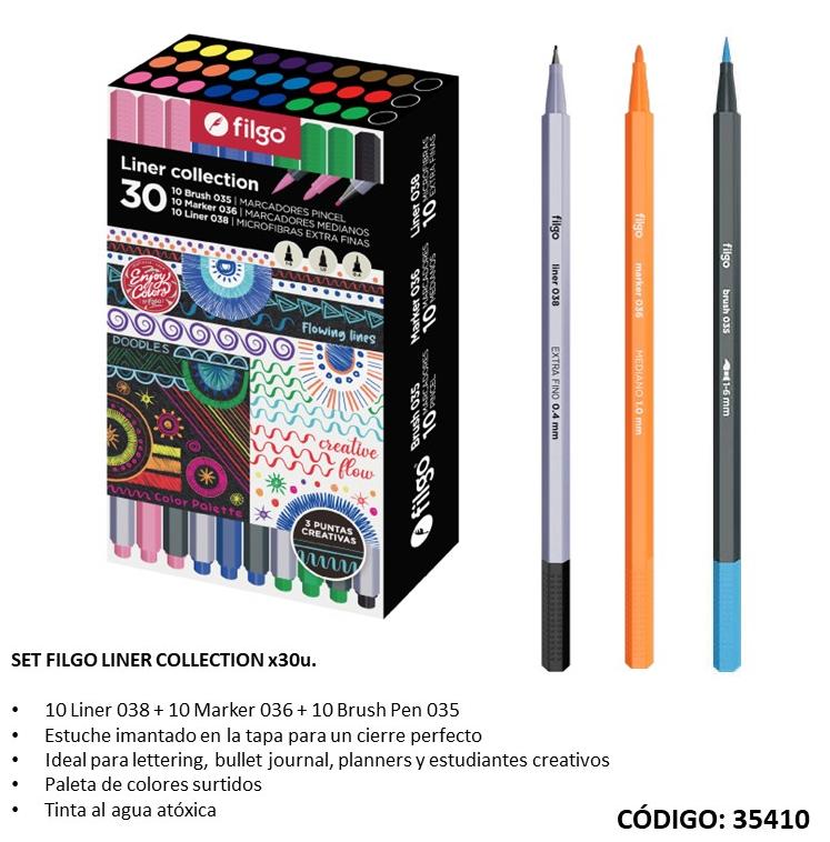 SET FILGO LINER COLLECTION X30 COLORES (L354100)