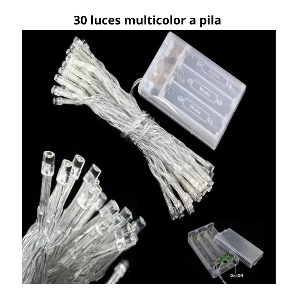 LUZ DE NAVIDAD LED CADENA 3m. A PILA (R32421)