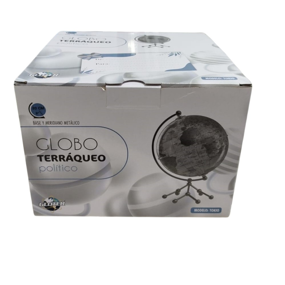 GLOBO TERRAQUEO 20cm. TOKIO BASE CROMADA (L33116)