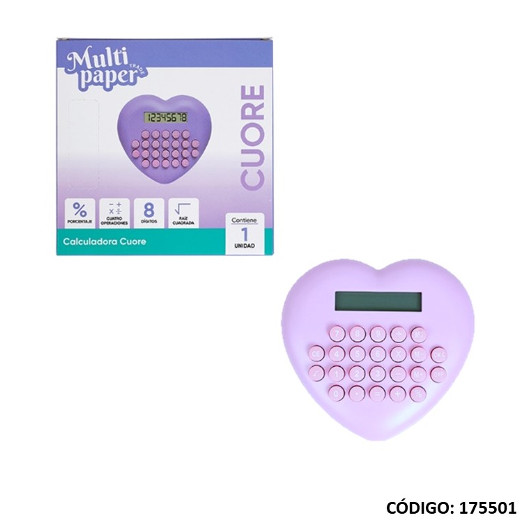 CALCULADORA MULTIPAPER 8 DIGITOS CUORE (L175501)