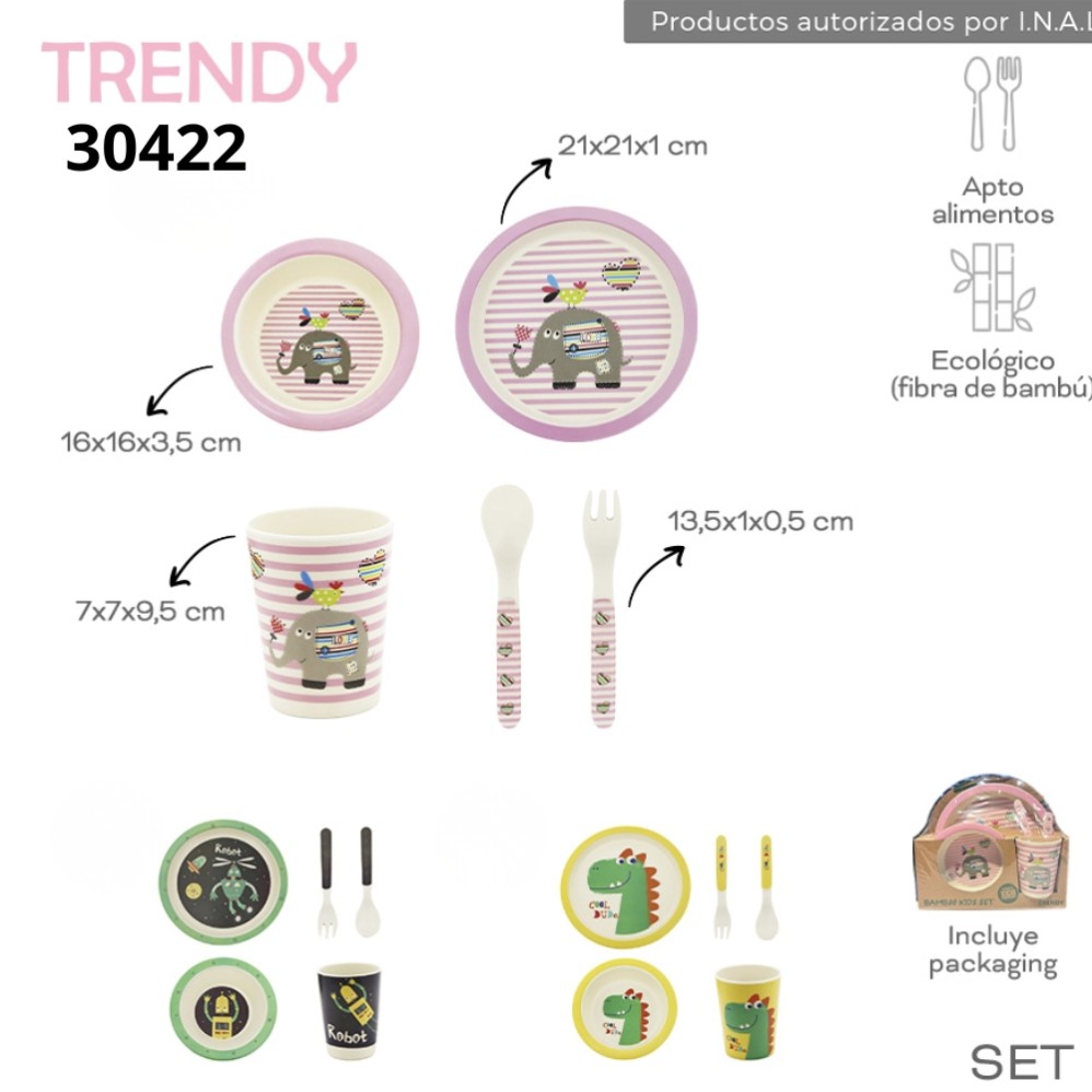 SET TRENDY PLATO + VASO (R33893)
