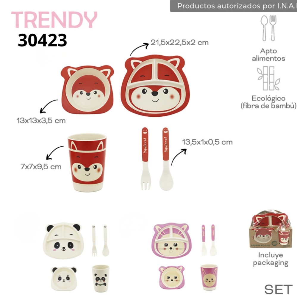 SET TRENDY PLATO + VASO (R33892)