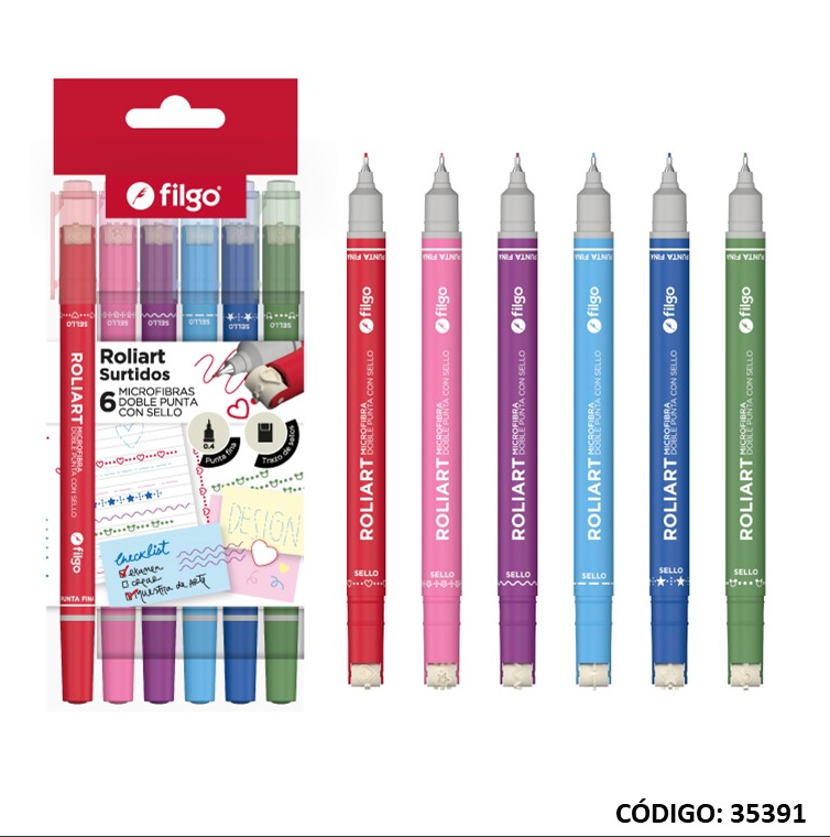 MICROFIBRA FILGO ROLIART CON SELLO X6 COLORES (L35391)
