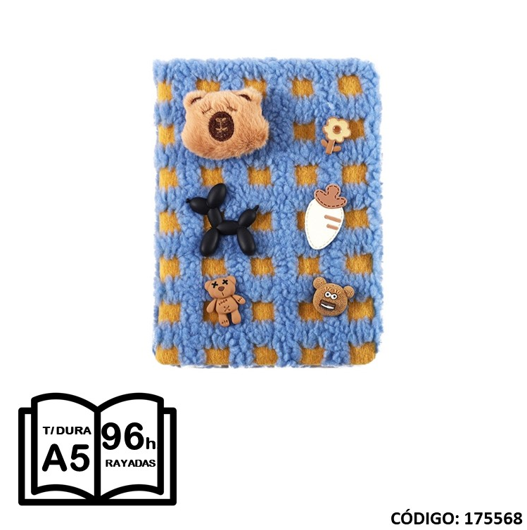 LIBRETA A5 MULTI PAPER TAPA DURA PLUSH X96hjs. (L175568)