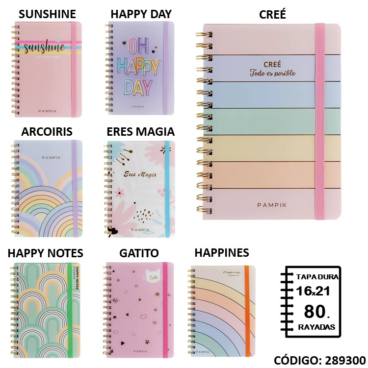 CUADERNO 16X21 TAMPIK TAPADURA RAYADO X80hjs. (L289300)